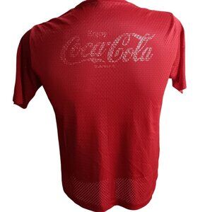 Vintage Medium Mens T-shirt Single Stitch Red Coca-Cola Nylon mesh 2 Sided 1980s